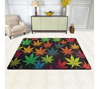 Tappeto per soggiorno, camera da letto, assorbente, antiscivolo, lavabile, grande, morbido, colorato, con foglie di cannabis, per sala giochi, ufficio, decorazione per la casa, 183 x 122 cm