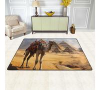 Tappeto per soggiorno, camera da letto, assorbente, antiscivolo, lavabile, grande, morbido, con piramide, cammello, per sala giochi, ufficio, decorazione per la casa, 91,4 x 61 cm