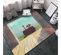 Tappeto per soggiorno, camera da letto, Elehpant e una giraffa che guarda il mare, morbido, lavabile, 3 x 5 cm, antiscivolo, per interni, camera da letto, decorazione estetica