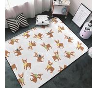 Tappeto per soggiorno camera da letto, fazzoletto da collo con cane Boston Terrier, grazioso e morbido, lavabile, 3 x 5 cm, antiscivolo, per interni, camera da letto, decorazione estetica