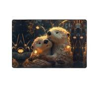 Tappeto per soggiorno, camera da letto, interni, decorazione estetica per camera da letto, adorabile coppia di lontra, 7 x 12 cm, antiscivolo, lavabile, 152 x 99 cm