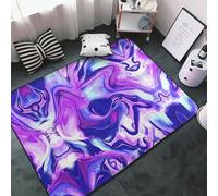 Tappeto per soggiorno, camera da letto, stampa a vortice, blu, viola1, morbido, lavabile, 3 x 5 cm, antiscivolo, per interni, camera da letto, decorazione estetica