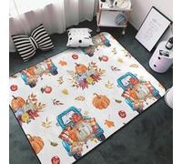 Tappeto per soggiorno, camera da letto, stile vintage, con camion autunnale, morbido, lavabile, 3 x 5 cm, antiscivolo, per interni, camera da letto, decorazione estetica