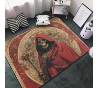 Tappeto per soggiorno, camera da letto, stile vintage, con scettro e teschio, morbido, lavabile, 3 x 5 cm, antiscivolo, per interni, camera da letto, decorazione estetica