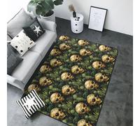 Tappeto per soggiorno con divertente cactus alieno e teschio, per camera da letto, morbido lavabile, antiscivolo, per interni ed esterni, per sala da pranzo, cameretta dei bambini, ufficio, 203 x 147
