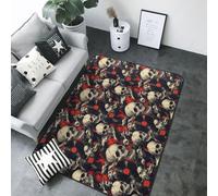 Tappeto per soggiorno con stampa classica di teschi, 13 x 17 cm, per camera da letto, morbido, lavabile, antiscivolo, per interni ed esterni, per sala da pranzo, cameretta dei bambini, ufficio, 203 x