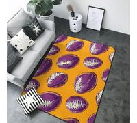 Tappeto per soggiorno con stampa di calcio viola, 13 x 17 cm, morbido lavabile, antiscivolo, per interni ed esterni, per sala da pranzo, cameretta dei bambini, ufficio, 203 x 147 cm