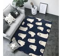 Tappeto per soggiorno con stampa di fantasmi, colore bianco, 13 x 17 cm, morbido lavabile, antiscivolo, per interni ed esterni, per sala da pranzo, cameretta dei bambini, ufficio, 203 x 147 cm