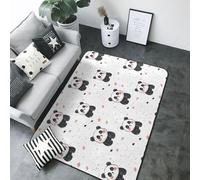 Tappeto per soggiorno con stampa di panda in stile cartone animato, 13 x 17 cm, morbido lavabile, antiscivolo, per interni ed esterni, per sala da pranzo, cameretta dei bambini, ufficio, 203 x 147 cm