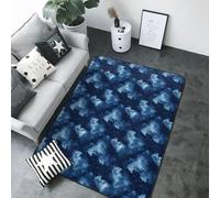 Tappeto per soggiorno con stampa fantasy con lupo blu, 13 x 17 cm, morbido lavabile, antiscivolo, per interni ed esterni, per sala da pranzo, cameretta dei bambini, ufficio, 203 x 147 cm