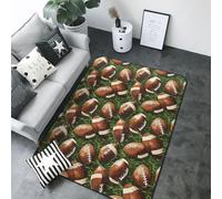 Tappeto per soggiorno con stampa retrò di football americano, 13 x 17 cm, per camera da letto, morbido, lavabile, antiscivolo, per interni ed esterni, per sala da pranzo, cameretta dei bambini