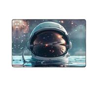 Tappeto per soggiorno e camera da letto, 7,6 x 12,7 cm, morbido, lavabile, antiscivolo, con casco astronauta, riflessi, per interni, decorazione per camera da letto, 152 x 99 cm