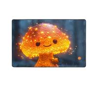 Tappeto per soggiorno e camera da letto, 7,6 x 12,7 cm, morbido, lavabile, antiscivolo, con funghi luminosi nella foresta, tappeto per interni, decorazione per camera da letto, 152,4 x 99,1 cm