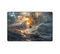 Tappeto per soggiorno e camera da letto, 7,6 x 12,7 cm, morbido, lavabile, antiscivolo, oceano tempestoso, vortice, tappeto per interni, decorazione per camera da letto, 152 x 99 cm