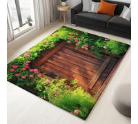 Tappeto per soggiorno, lavabile in lavatrice, morbido a pelo corto, per camera da letto, cucina, cancello da giardino pastorale, resistente alle macchie, tappeto antiscivolo, per corridoio, salotto