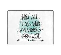 Tappeto per soggiorno, morbido, lavabile, per camera da letto, 160 x 122 cm, con scritta in inglese "Not All Who Wander are Lost1", per interni, camera da letto e soggiorno