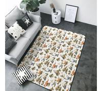 Tappeto per soggiorno, motivo bosco di montagna, con stampa di dinosauri, 13 x 17 cm, morbido lavabile, antiscivolo, per interni ed esterni, per sala da pranzo, cameretta dei bambini, ufficio, 203 x