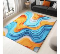 Tappeto per soggiorno Multicolore 140 x 200 cm , Astratto Geografia Linee Morbide tappeto a pelo corto antiscivolo lavabile in lavatrice - facile da pulire per soggiorno sala da pranzo ufficio in casa