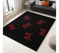 Tappeto per soggiorno Nero 120 x 170 cm, Design Semplice Controllo Del Gioco tappeto a pelo corto antiscivolo lavabile in lavatrice - facile da pulire per soggiorno, sala da pranzo, ufficio in casa