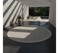 Tappeto per terrazza uniforme moderno resistente alle intemperie facile manutenzione lavabile resistente strapzi robusto rotondo grigio 200x200 cm terrazza giardino OEKO-TEX adatto riscaldamento a