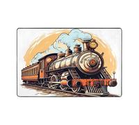 Tappeto per trasporto locomotiva a vapore, per soggiorno, camera da letto, treno, con retro antiscivolo, lavabile, in flanella, per la decorazione di casa e ufficio, 60 x 90 cm