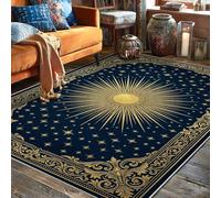 Tappeto per zona del sole, elegante tappeto classico con stelle ornate nessuno blu navy a pelo basso tappeto per interni non perde pelo, tappeto per soggiorno, camera da letto, corridoio, scrivania