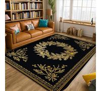 Tappeto per zona ghirlanda, inverno elegante bacche di pino inverno oro a pelo basso tappeto spugna resistente allo sbiadimento tappeto estetico per la casa per soggiorno camera da letto nuova