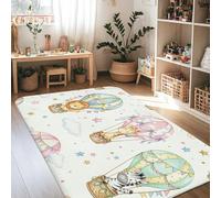 Tappeto per zona leone, giocoso fantasioso giraffa a righe cavallo primavera pastello antiscivolo rettangolare tappeto bordo bordo tappeto per soggiorno camera da letto sotto il letto appartamento