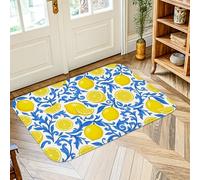 Tappeto per zona limone, estate luminoso limone floreale estate giallo a pelo basso spugna per interni zerbino accenti tappeto non spargimento bagno ingresso comodino lavanderia decorazione 2 'x 3'
