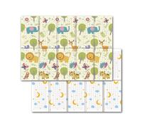 Tappeto Pieghevole per Bambini 180x150 cm Antiscivolo Double Face con Borsa Cloudy
