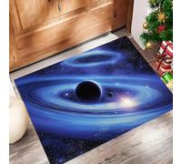 Tappeto Porta 60 X 90 Cm, Pianeti Dell'Universo Zerbino Ingresso Interno,Ultra Assorbente Tappeto, Magico Cielo Stellato Tappetino, Blu Scuro Tappetino Entrata Antiscivolo,Per Interni, Casa Ufficio