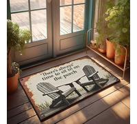 Tappeto primaverile per esterni rilassante portico: sedie in legno invito, zerbino decorativo per camera da letto, zerbino d'ingresso, per esterni, grande (40 x 60 cm)