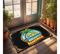 Tappeto primaverile per esterni Santa Cruz Boardwalk: un paradiso tropicale in riva al mare, zerbino decorativo per camera da letto, porta d'ingresso, per esterni, grande (50 x 80 cm)