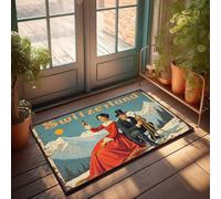 Tappeto primaverile per esterni, stile vintage con avventura delle Alpi svizzere: un viaggio storico nel tempo, zerbino decorativo per camera da letto, porta d'ingresso, per esterni, grande (50 x 80
