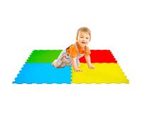 Tappeto Puzzle 4pz per Bambini Componibile Mega Quadrotti Multicolore