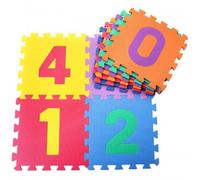 Tappeto Puzzle Componibile 10 Numeri 30x30 Colorati Incastro Pavimento Bambini