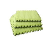 Tappeto puzzle in peluche, Tappetino puzzle in peluche ad incastro multicolore, 12 pezzi(12pcs Green)