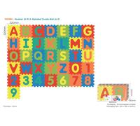 Tappeto puzzle in schiuma con lettere e numeri, 36 pezzi in EVA