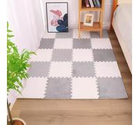 Tappeto puzzle in schiuma di peluche, 10 pezzi, morbido, ad incastro, per camera da letto, soggiorno, sala giochi, palestra, yoga, tappetino tagliabile