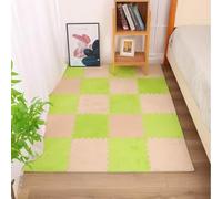 Tappeto puzzle in schiuma di peluche, 10 pezzi, morbido, ad incastro, per camera da letto, soggiorno, sala giochi, palestra, yoga, tappetino tagliabile