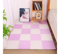 Tappeto puzzle in schiuma di peluche, 10 pezzi, morbido, ad incastro, per camera da letto, soggiorno, sala giochi, palestra, yoga, tappetino tagliabile