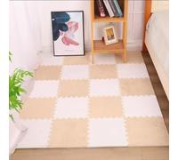 Tappeto puzzle in schiuma di peluche, 10 pezzi, morbido, ad incastro, per camera da letto, soggiorno, sala giochi, palestra, yoga, tappetino tagliabile