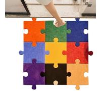 Tappeto puzzle per pavimento, set di 12 tappetini per puzzle quadrati, decorazione interna antiscivolo, per soggiorno, camera dei bambini, sala giochi, centro