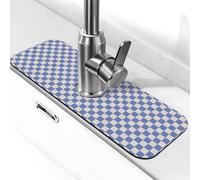 Tappeto quadrato blu e bianco scozzese per lavello cucina tappeto assorbente ad asciugatura rapida protezione dagli schizzi bel tappetino di drenaggio per lavello da cucina