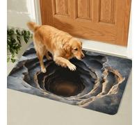 Tappeto realistico con illusione ottica 3D, motivo cane ha paura del tappeto 3D, tappeto che sembra un buco, intrappola l'illusione ottica senza fondo, antiscivolo, ideale per porta d'ingresso, vasca