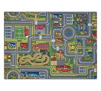 Tappeto Rebel Roads - Tappeto moderno a pelo corto in grigio, di facile manutenzione, certificato Oeko-Tex, antiscivolo 140x200 cm