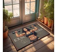 Tappeto retrò con donna forte che solleva pesi: poster motivazionale per il fitness, zerbino Home Sweet Home, zerbino per ingresso di casa (50 x 80 cm)