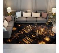 Tappeto retrò di arte astratta per soggiorno Simbolo misterioso Tappeti scuri Morbido soffice antiscivolo Sottile grande tappeto per l'arredamento dell'ufficio domestico 120x180cm