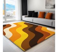 Tappeto retrò medievale con motivo a onde antiscivolo, 90 x 150 cm, ultra morbido, lavabile in lavatrice, per soggiorno, cucina, ingresso, sala da pranzo, camera da letto