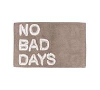 Tappeto Rettangolare 50x80 cm in Spugna No Bad Days Beige, Tappetino Multiuso in Cotone Pelo Corto Bagno Materassino Scendidoccia Camera Soggiorno